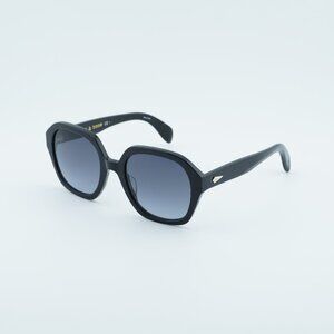 Rag & Bone RNB1063/S 0807 9O Sunglasses Black Square Frame, Grey Lenses